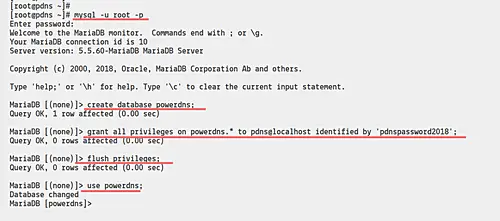 PowerDNSデータベースのインストール