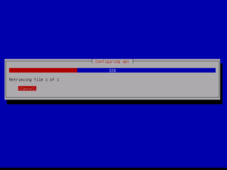 aptがパッケージをダウンロード
