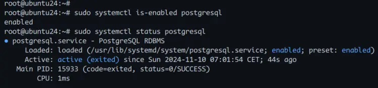 vérifier postgresql