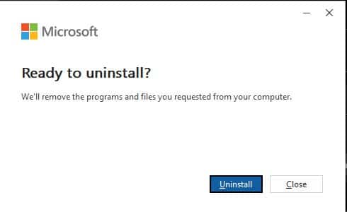 Deinstallationsbestätigung für MS Office