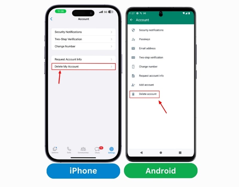 supprimer votre compte whatsapp