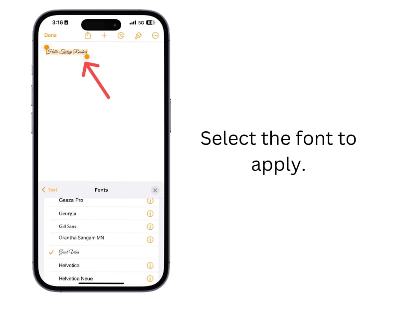 applica il font