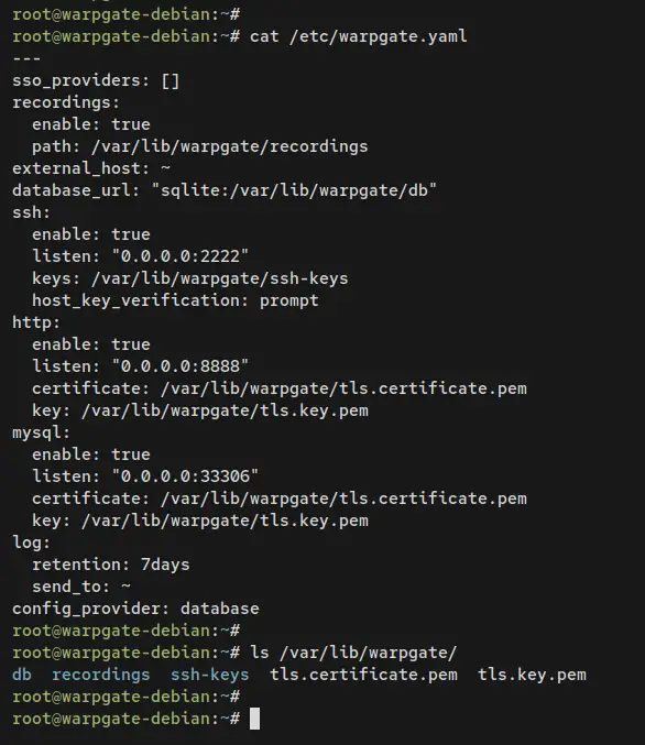 warpgate config files and directories