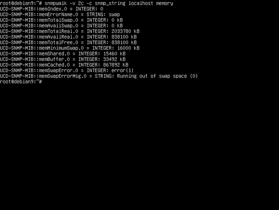 Test server snmp con snmpwalk