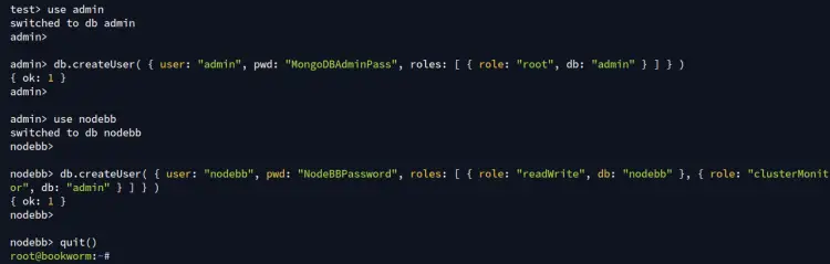 setup mongodb admin and create new database and user
