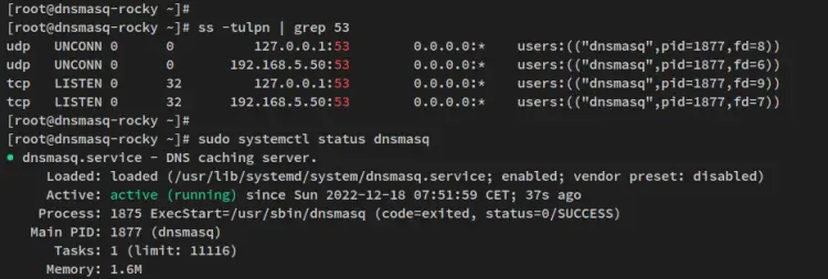 verificar dnsmasq