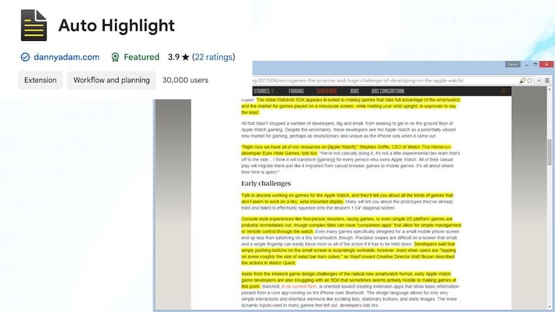 auto highlight