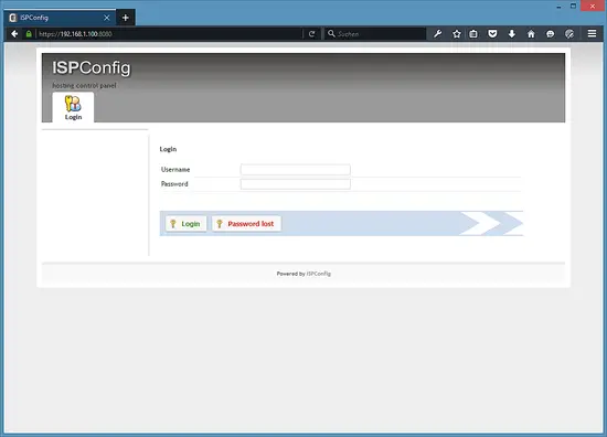Connexion ISPConfig.