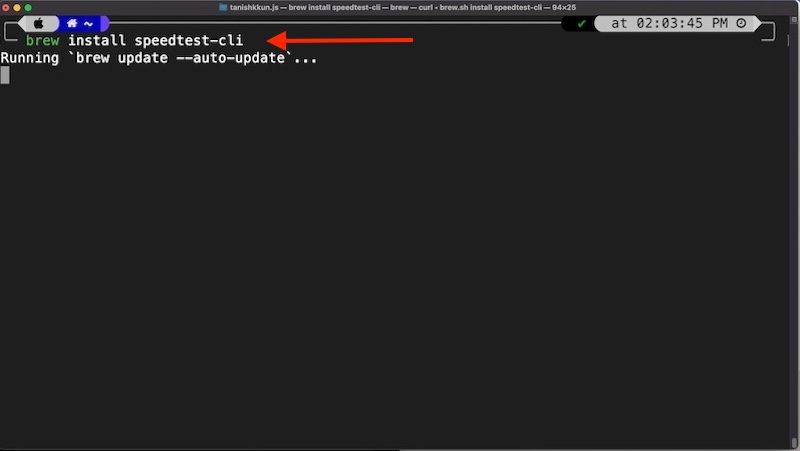 befehl zum Installieren von speedtest cli