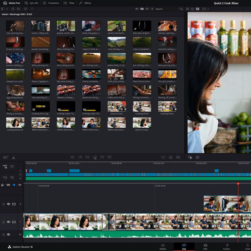 daVinci resolve software de edición de video