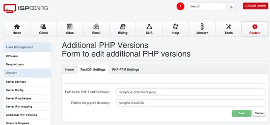 Configuraciones PHP-FCGI