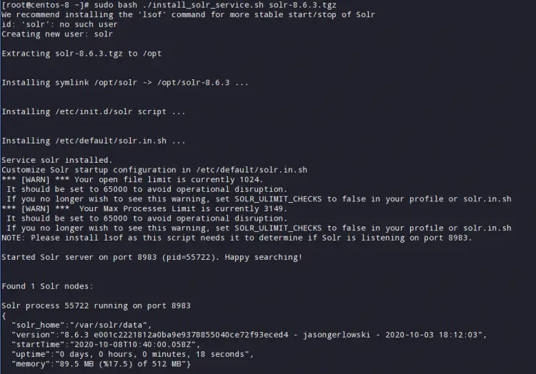 Installieren Sie Apache Solr auf CentOS 8