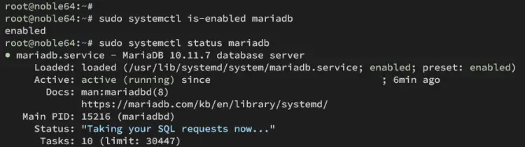 check mariadb