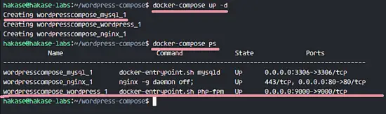 Démarrer Docker-compose Wordpress