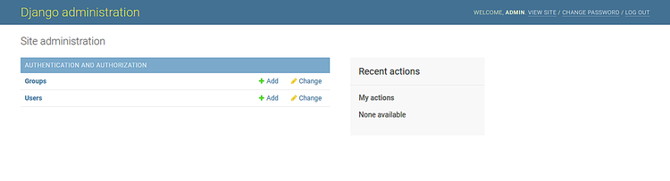Console d'administration Django