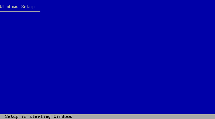 Windows XPインストール開始