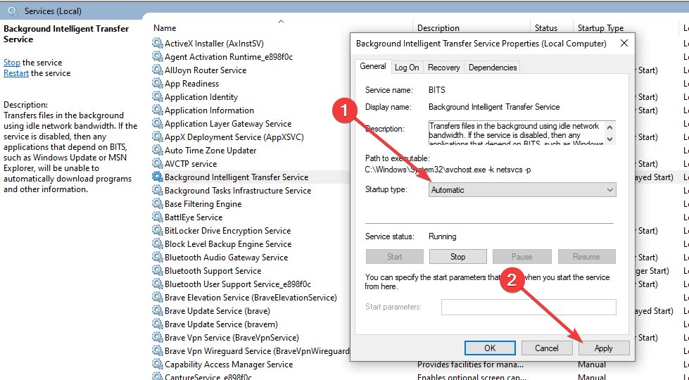 Services de mise à jour Windows