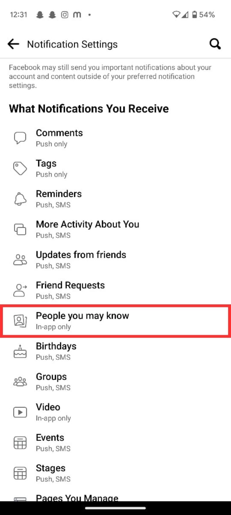 ensuite, allez à la section « personnes que vous pourriez connaître ».