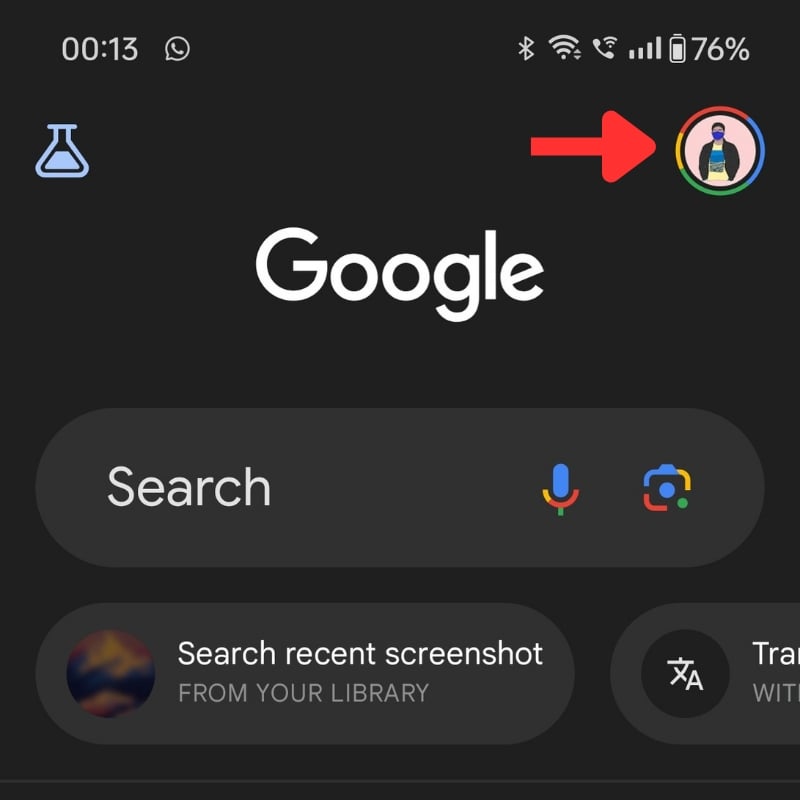 apri l'app google per accedere all'account
