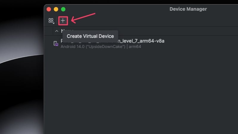 neues virtuelles gerät erstellen