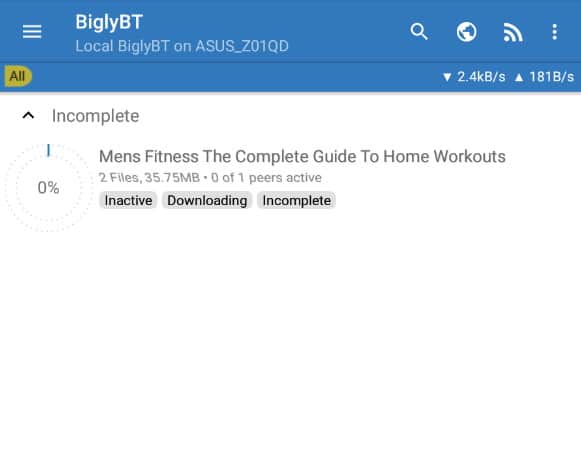 Application de téléchargement de torrents pour Android