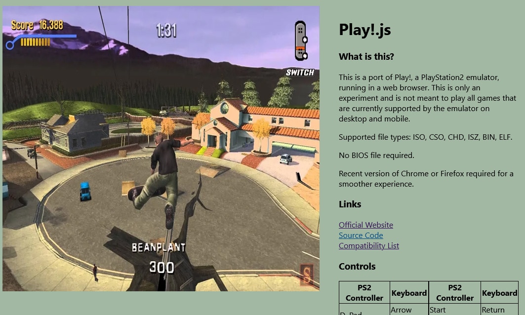 Emulatore Play.js PS2