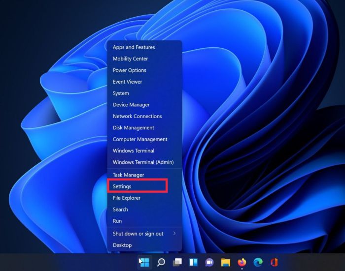 configurações de início do windows 11