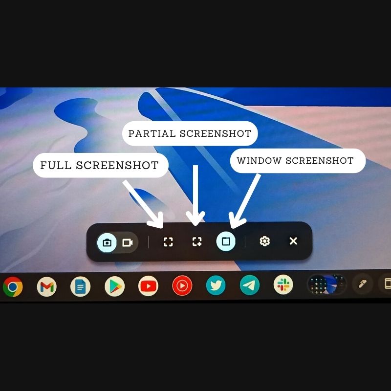 Screenshot-Optionen in ChromeOS