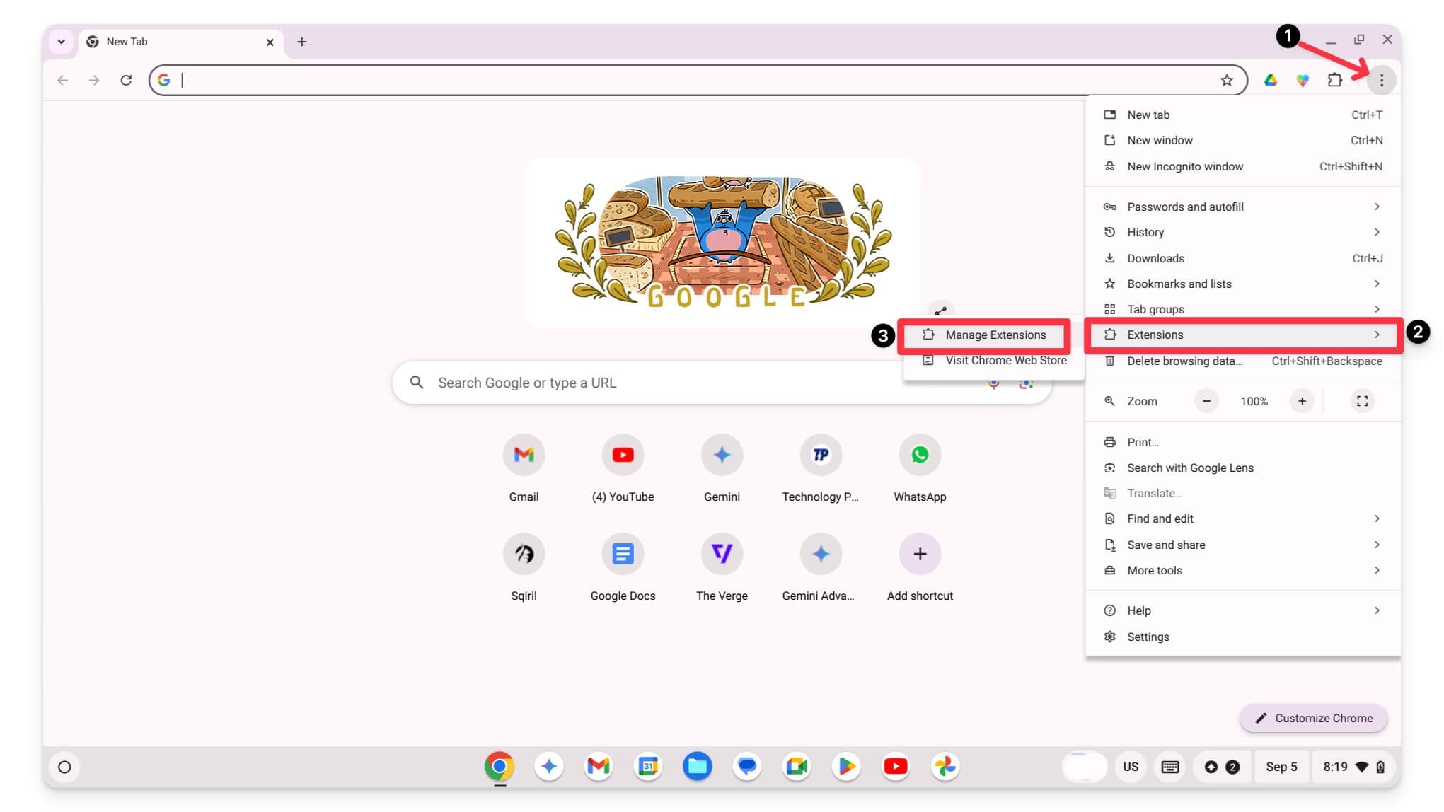 wie man auf die erweiterung in google chrome zugreift