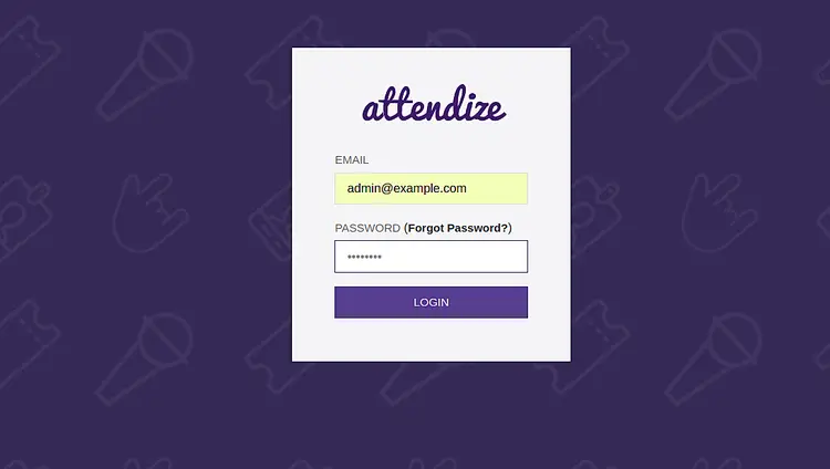 Login no Attendize