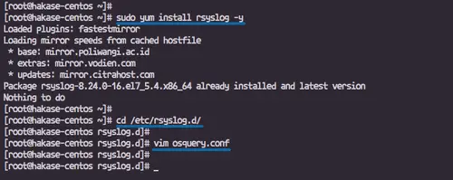 Configura osquery per leggere il syslog