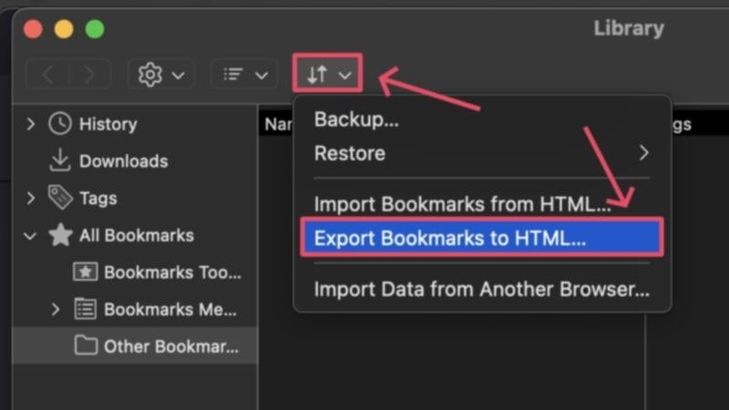 exportar marcadores de firefox