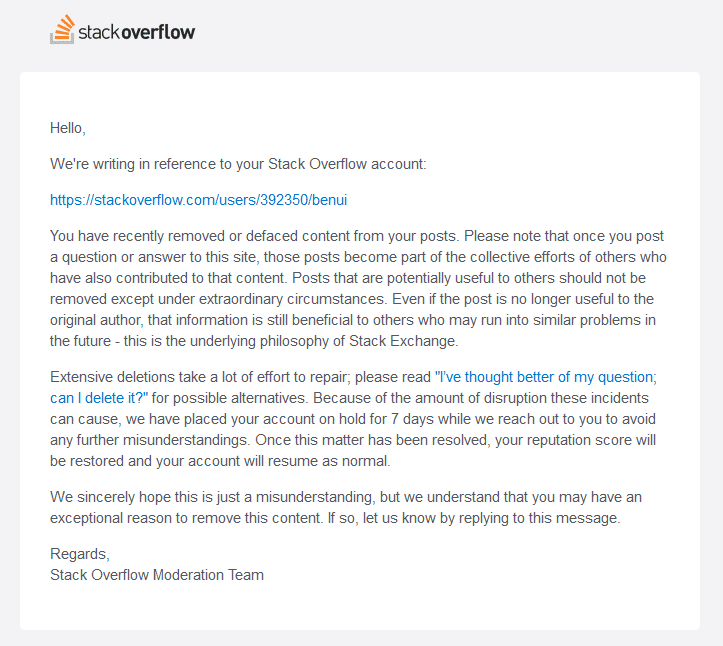Stack Overflow sperrt Benutzer