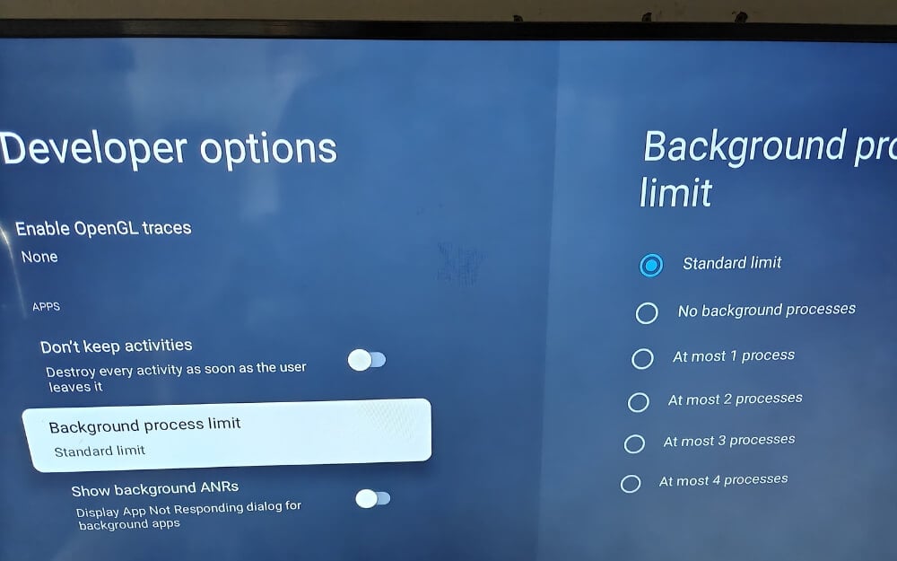 limitar procesos en segundo plano en tu android tv