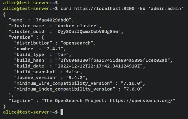 verify opensearch container