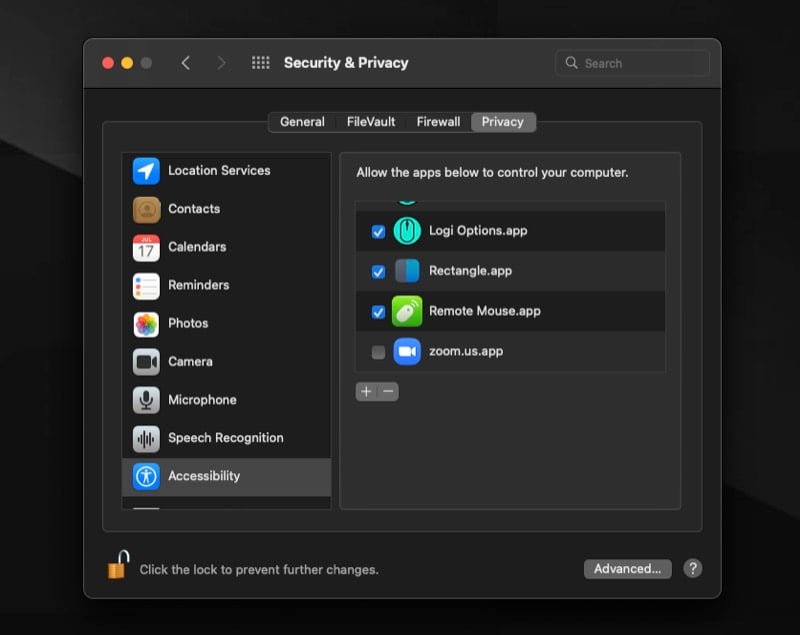 impostazioni di sistema e privacy macos