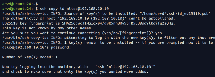 копирование ssh ключа