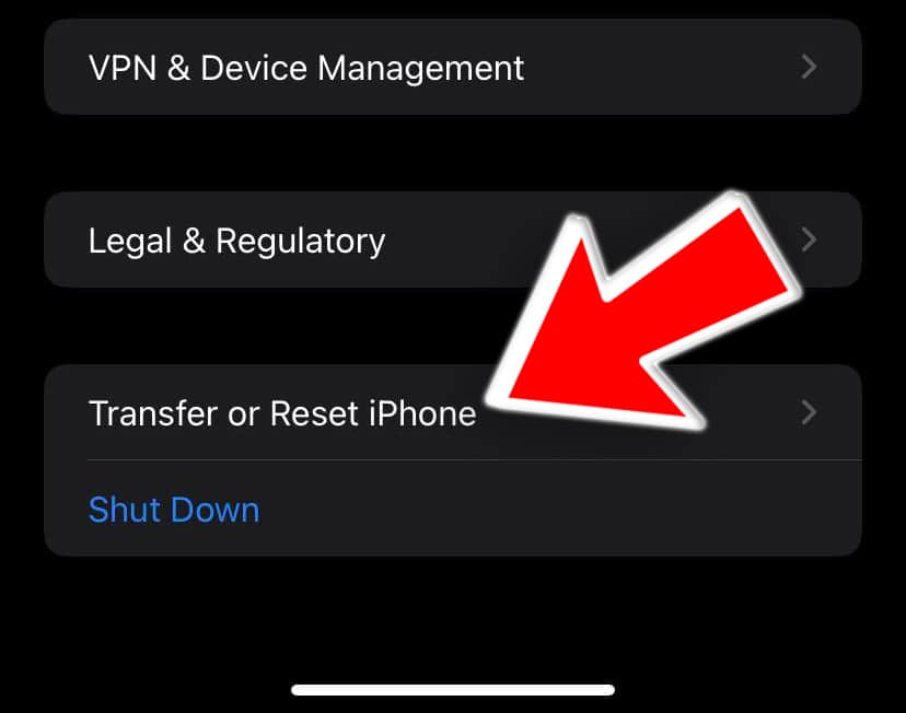 Transferir o restablecer iPhone