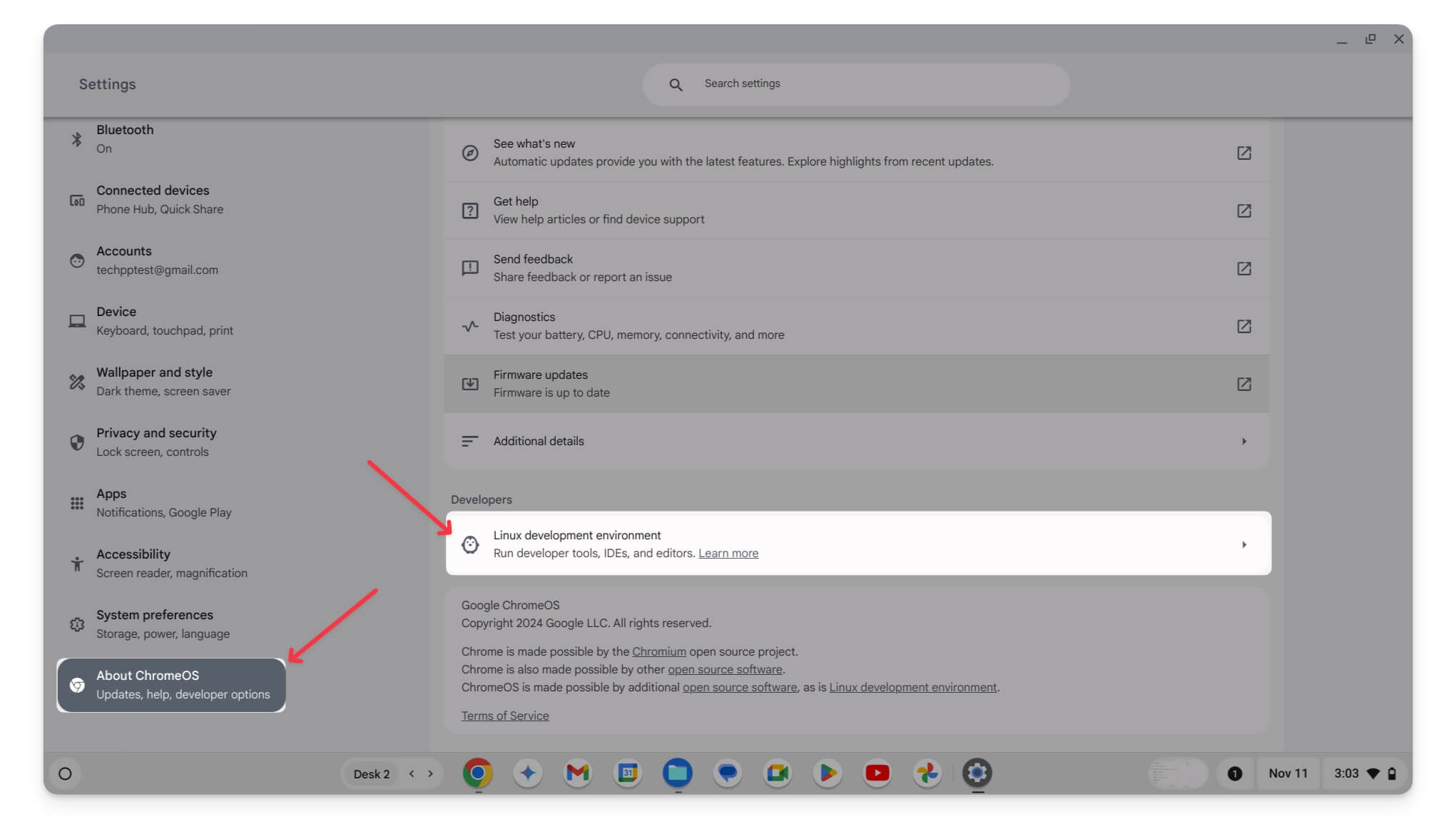 impostazioni sviluppo linux