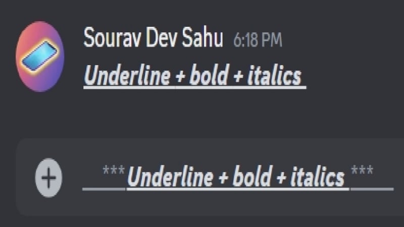 formatage de texte souligné gras italique discord