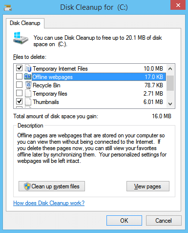 despejar computadora limpieza de disco