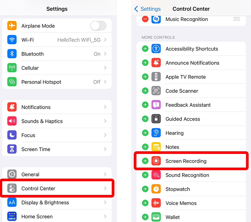 запись экрана apple iphone