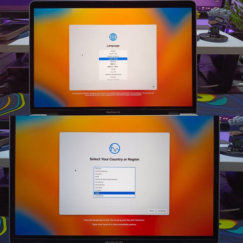 настройка языка и страны для нового macbook
