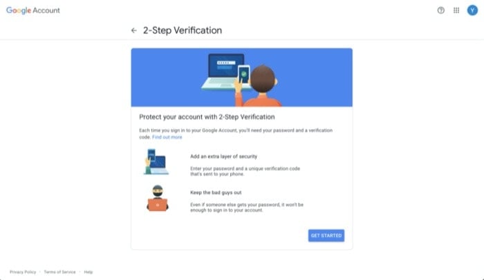 come abilitare l'autenticazione a due fattori sul tuo account google - abilita l'autenticazione a due fattori account google 3