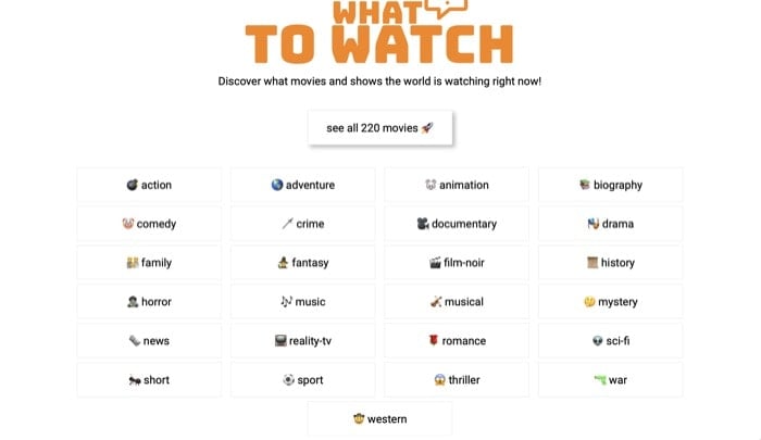 looking for show or movie recommendations? here's whattowatch at your service - whattowatch genres