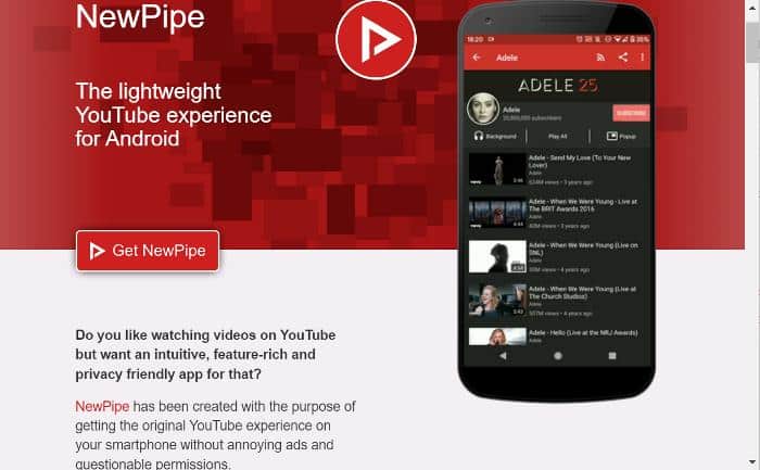 YouTubeショートを無効にする: NewPipeを使用