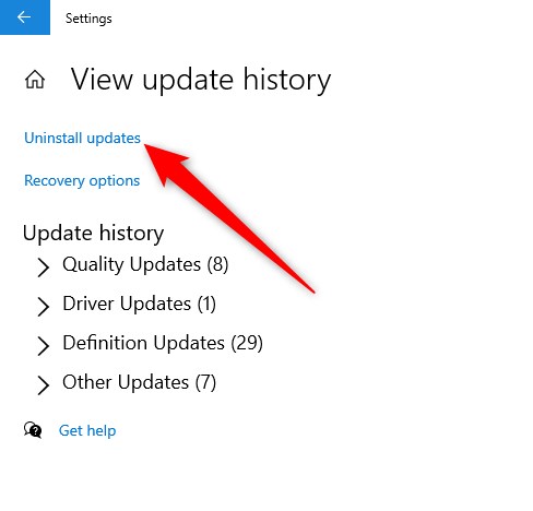 uninstall update