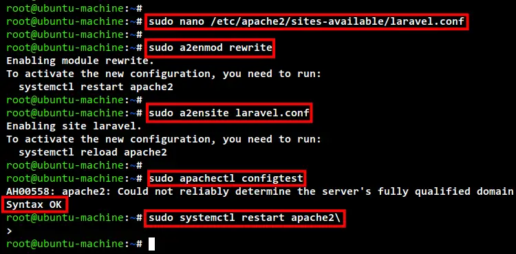 configure apache2 laravel