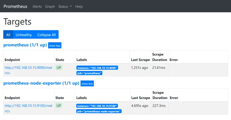 node exporter added to prometheus