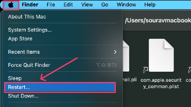 macを再起動